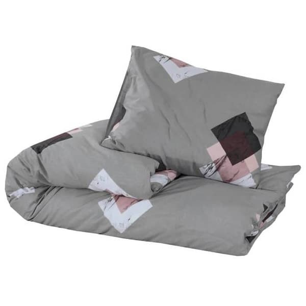 vidaXL Påslakanset Grå 140x200 cm Bomull 136473