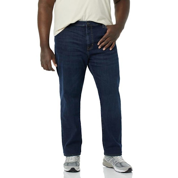 Jeans Essentials - AE-M-F20-PTS-125-AEMJ385-28W x 30L - Amazon Jeans mycket elastiska raka klipp för män Mörk blekt 28