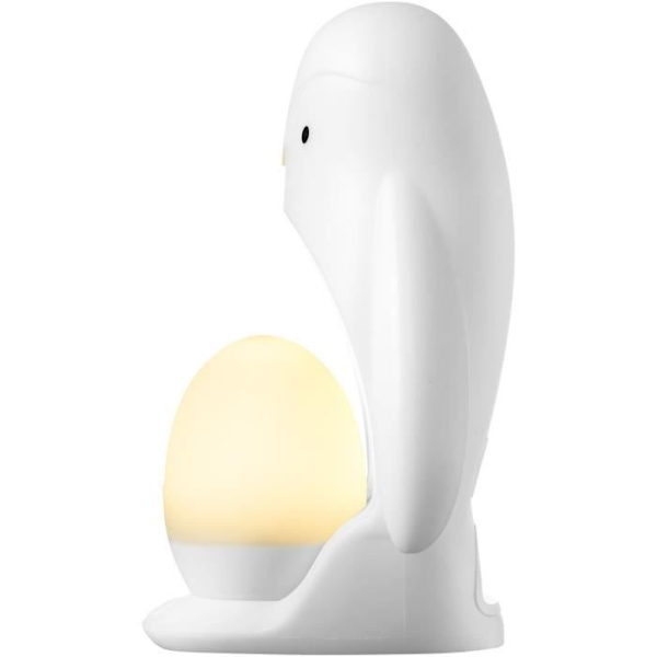 TOMMEE TIPPEE 2-i-1 Penguin Night Light, Nomadic Light-Up Egg, justerbar ljusstyrka, USB Vit
