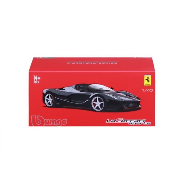 Ferrari Signature Aperta Black metallbil i skala 1/43 - BBURAGO - För pojkar från 3 år och uppåt