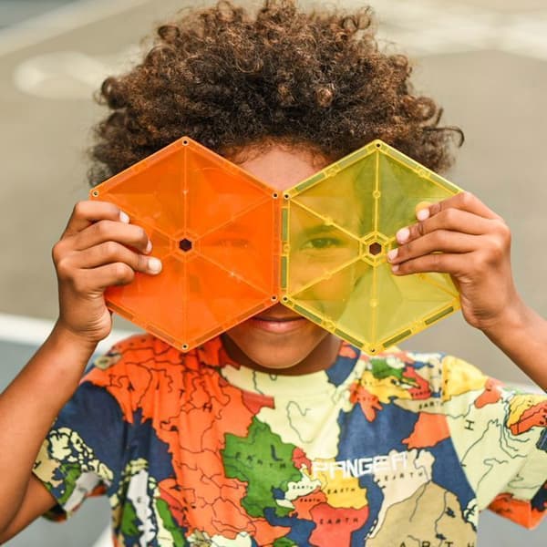 CONNETIX Byggplattor Magnetiska Regnbåge Geometripaket, 30 Bitar Regnbåge