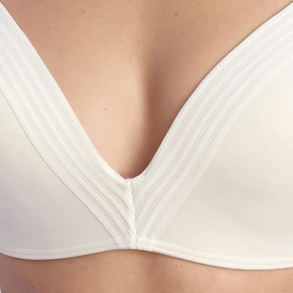Memory foam-bh - Wow Embrace - 10198128 - Utan byglar - Djup urringning - Meshdetaljer Grädde 95C