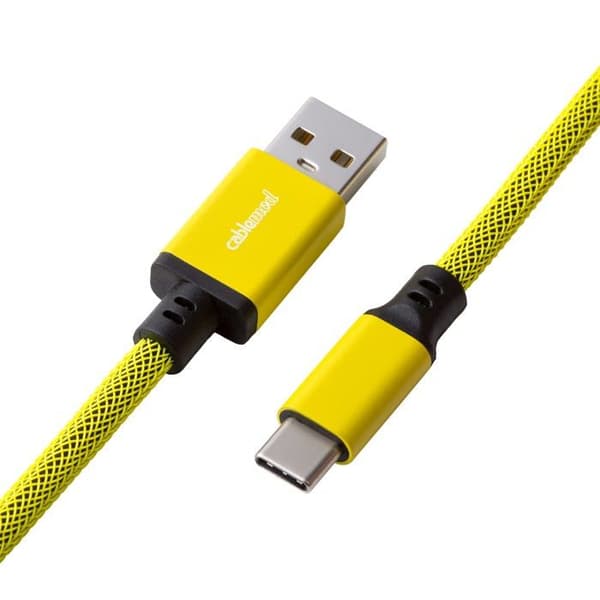 Kabel Spiral - CableMod - Kompatibel Pro - USB-C - USB Typ A - Gul/Svart