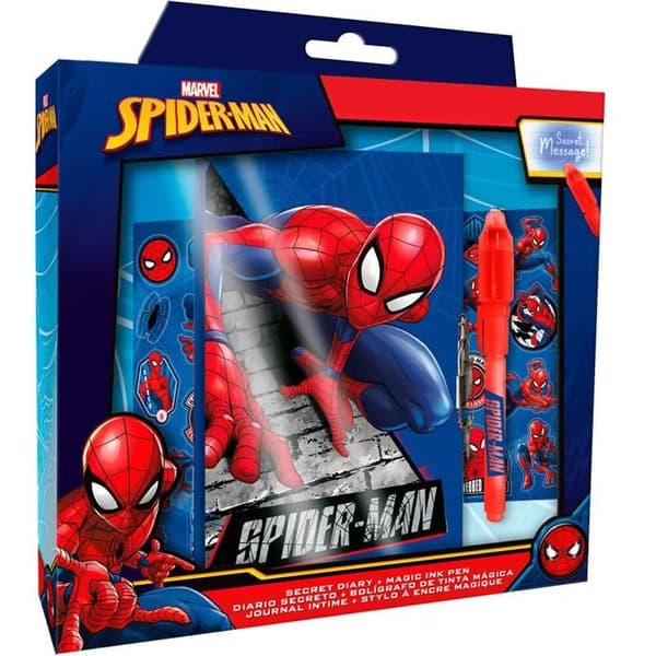 Dagbok och magisk penna Kids Licensing Marvel Spiderman blå