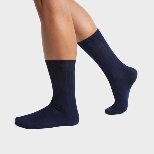 2-pack halvstrumpor i skotsk garn[] Herr Blå 43/46