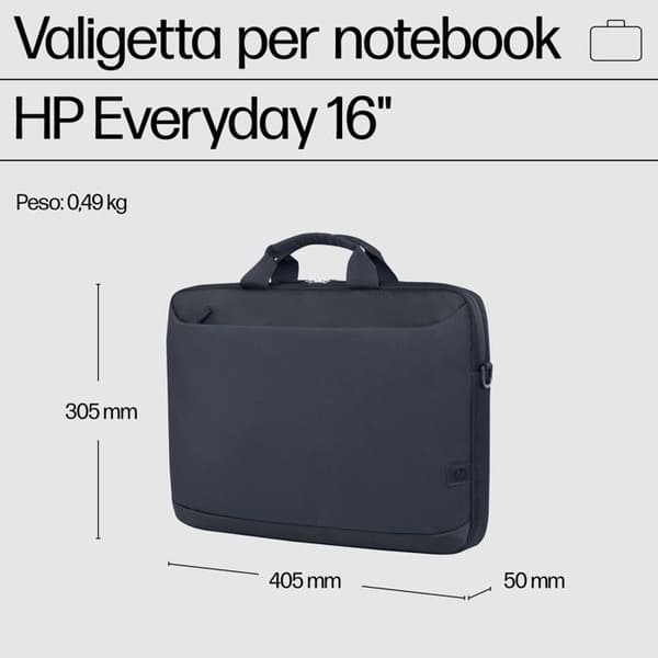 HP Väska Notebook 16.1" Polyeter Grå Vattentålig med Axelrem