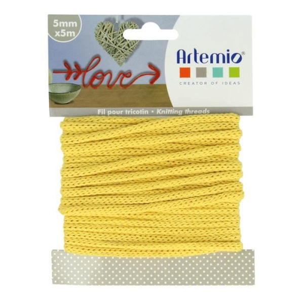 Fil Tricotin - Gul - 5 Meter - 5mm - Formbar - Blandet Gul