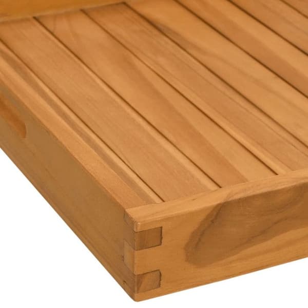 vidaXL Serveringsbricka 50x50 cm Massiv teak