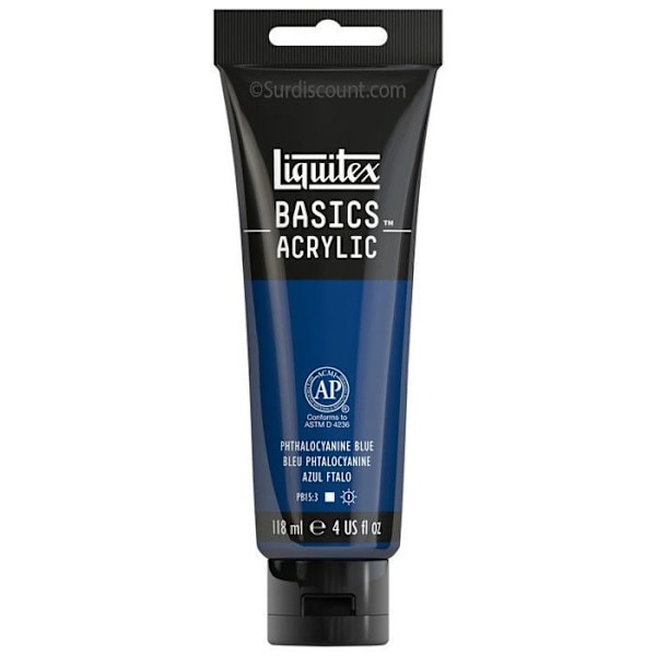 Akvarellfärg - LIQUITEX - Basics - 118ml - Ftalocyaninblå - Matt finish Ftalocyaninblått
