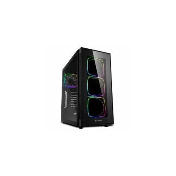 Sharkoon TG6 RGB Midi ATX Tower Black (TG6 RGB - Mini-ITX/Micro-ATX/ATX, 3 x 8,89 cm [3,5&amp;quot ] , 4 x 6,35 cm [2,5&amp;quot ] , 2 x USB