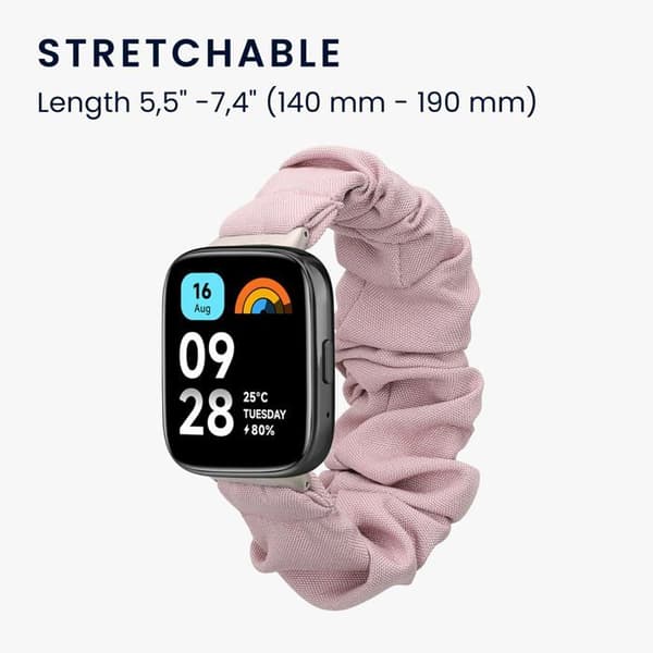 kwmobile Elastisk armband för Xiaomi Redmi Watch 3 Active / Lite - Rosa