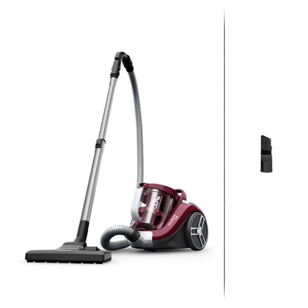 Säcklös dammsugare - Rowenta - RO4B23 - 900 W - 2,5 L - 3 nivåer cyklonisk filtrering Svart, Röd