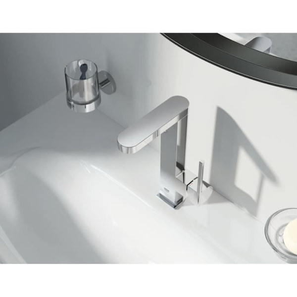 GROHE Engrepps tvättställsblandare Plus 23873003- Svängbar rörpip- 90° rotation- Temperaturbegränsare - Vattensparande - Krom Grå