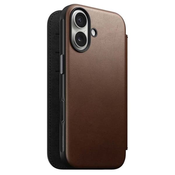 Plånboksfodral - NOMAD - iPhone 17 - Fullnarvsklädsel - MagSafe - Brun brun