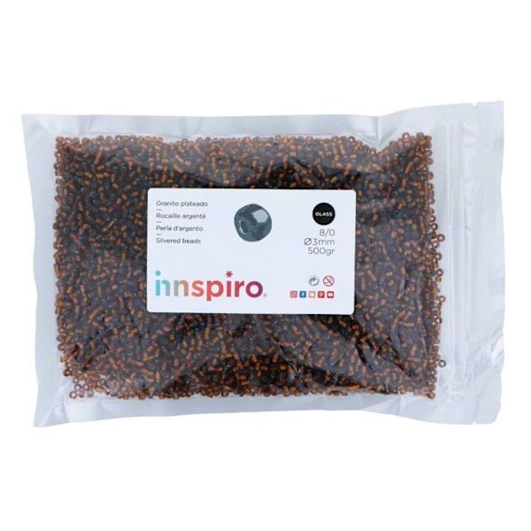 Innspiro - Z14213 - Bronspläterad rund glasfrö 3,0mm. 8/0 500gr.