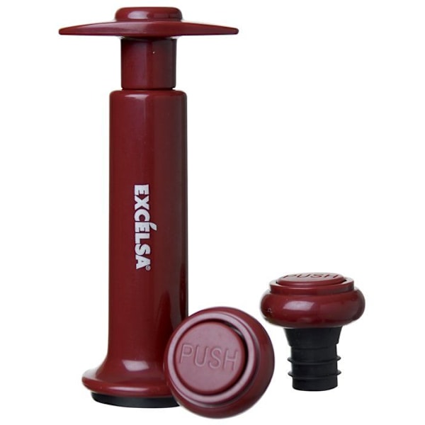 Excelsa - 42033 - Enoteque Vakuumpump, röd, med 2 återanvändbara korkar