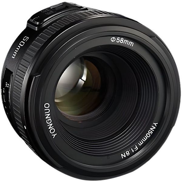 YongNuo YN 50mm f/1.8-objektiv för Nikon F Svart