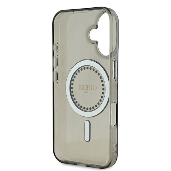 Coque Guess IML Strass MagSafe för iPhone 16 (Svart)
