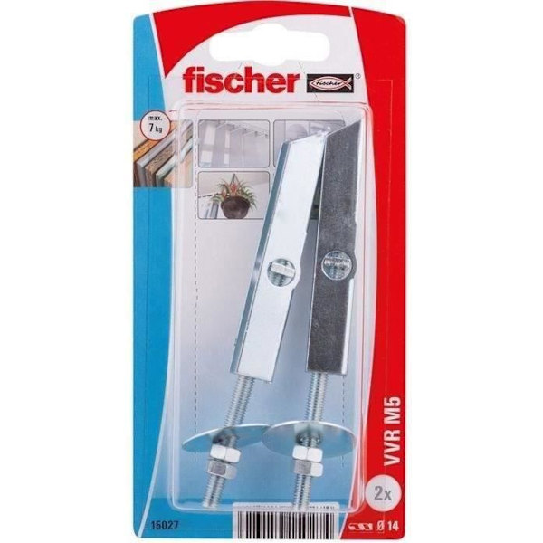 Vårfäste VVR M5 - FISCHER - 100 mm - Metall - För lätta paneler - Såld styckvis