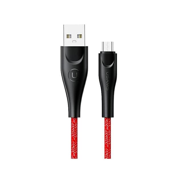 USAMS MicroUSB-kabel 2 m Snabbladdning Röd