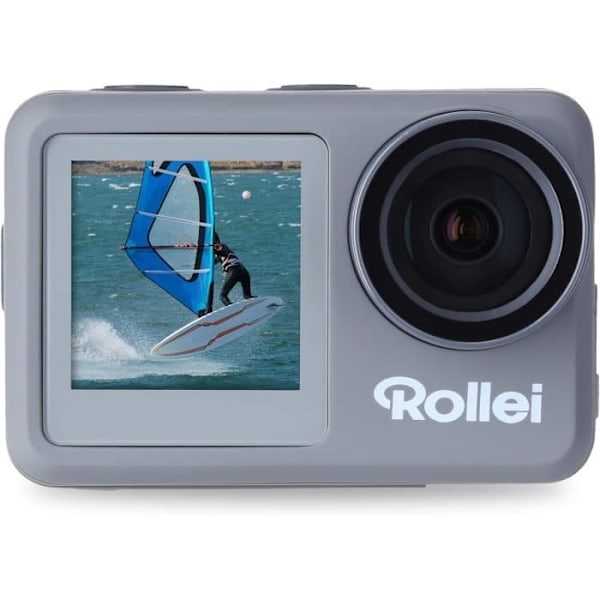 Handkamera - Rollei - Action Cam 9s Plus - 4K 60fps - Elektronisk stabilisering - Vattentät upp till 40m Svart, Grå