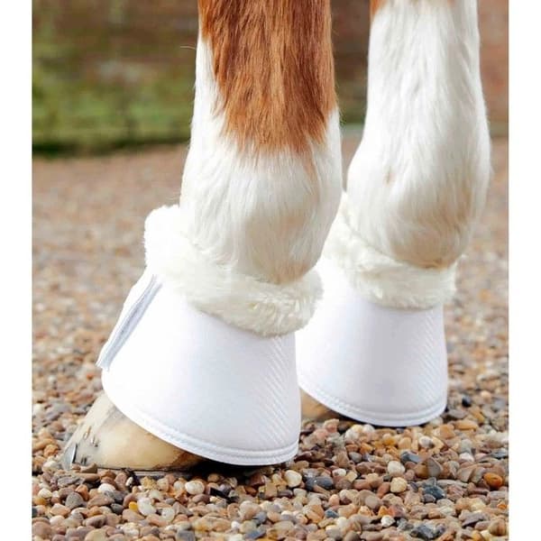 Skyddsglömma för häst Premier Equine Carbon Tech Techno Wool Över Reach vit S
