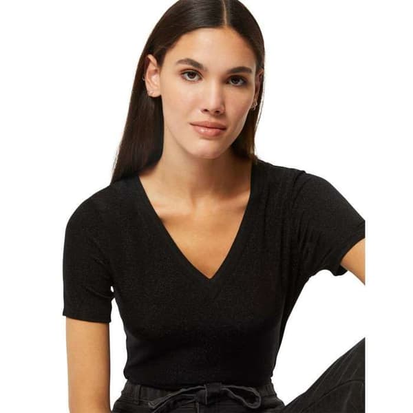 V-ringad t-shirt Svart S