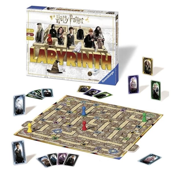 Labyrint Harry Potter, Brädspel, Skattjakt i en rörlig labyrint, Från 7 år, Ravensburger Flerfärgad