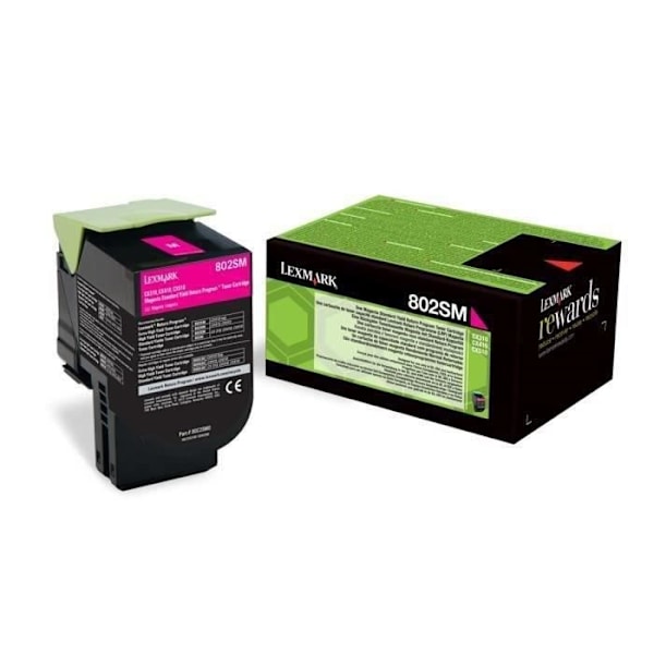 MAGENTA tonerkassett Lexmark Toner 802SM - 80C2SM0 - 2 000 sidor