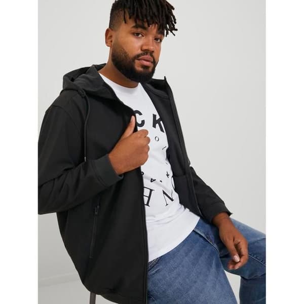 Plus size Jack & Jones Basic Softshell sweatshirt svart XXXXXXL