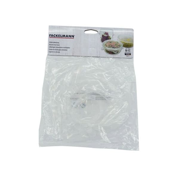 Set med 6 stretchiga silikonlock för förvaring från 6 till 20 cm Fackelmann Basic Transparent