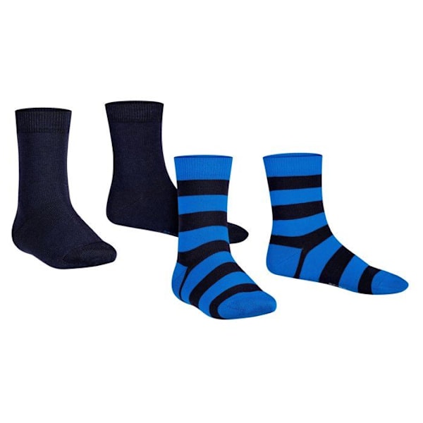 Falke unisex strumpor - ,Pack of 2,FALKE Happy Stripe 2Pack SO Svart blå 35/38