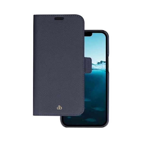 iPhone 14 Pro Folio 2 i 1 fodral - DBRAMANTE1928 - New York Model - Läder - Blå Blå