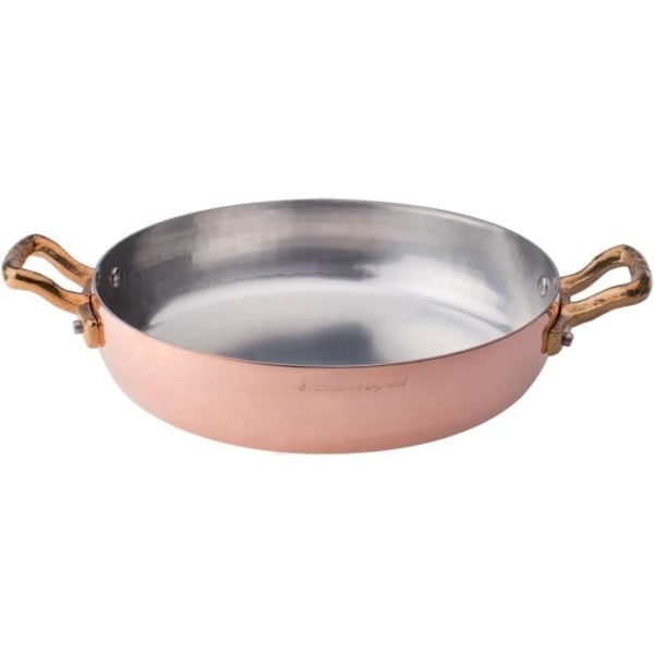 Pentole Agnelli ALCM110M32 Stekpanna i tennad koppar med handtag i mässing, 32 cm - Brun
