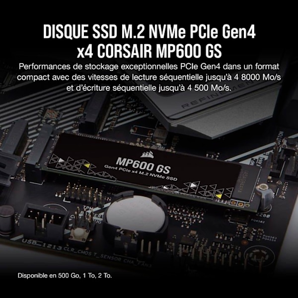 SSD-hårddisk - Corsair - MP600 GS - 1 To - M.2 - PCIe GEN4
