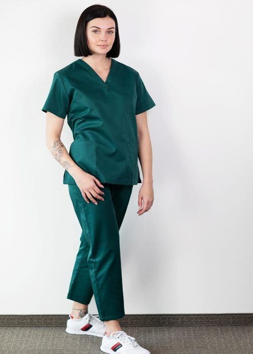Basicfit - Klätterutrustning - Medicinsk uniform - Unisex - Grön-L Grön jag