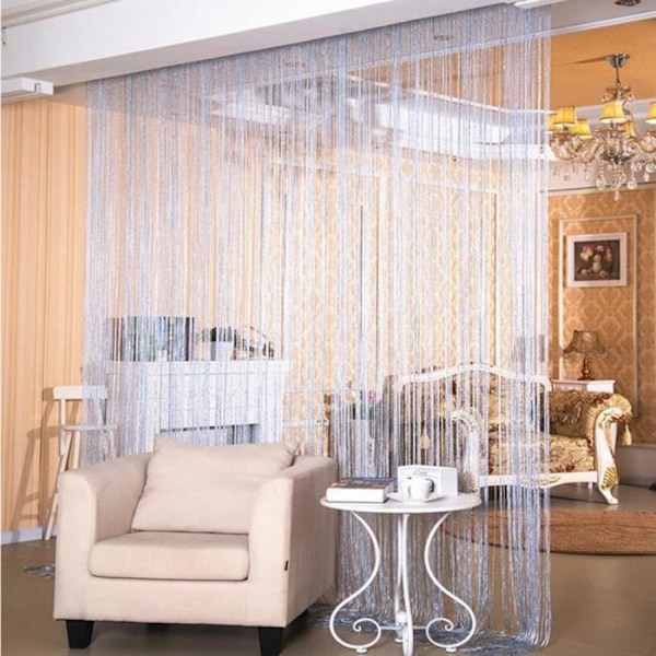 Dörravdelare - TRIXES - Daggdroppar - Silver - 90 x 200 cm - Inredning Silver