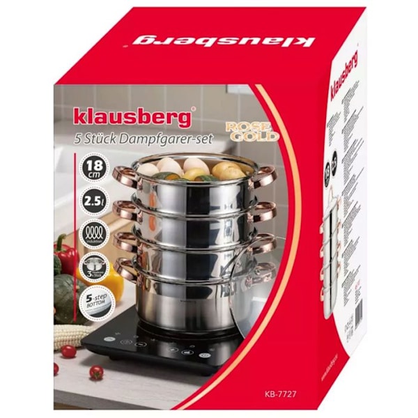 Ångkokare Set - KLAUSBERG - KB-7727 - Rostfritt stål - 18 cm - Rose Gold Rose guld
