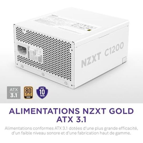 Strömförsörjning - NZXT - C1200 Gold - 1200 watt - ATX 3.1 - Tyst och modulärt