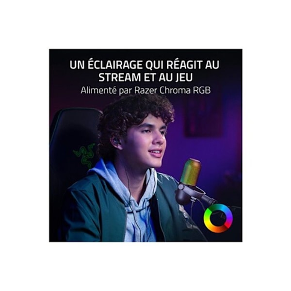 Mikrofon USB - Razer - Seiren V3 Chroma - Supercardioid - RGB-belysning - Plug-and-Play RGB