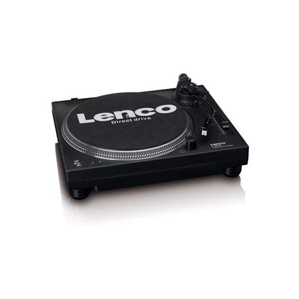 Lenco L-3818BK - Direktdriven skivspelare med USB/PC-kodning - Svart Svart