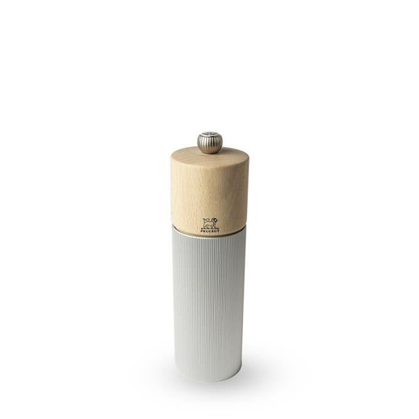 Saltkvarn - PEUGEOT SAVEURS - Naturligt aluminium - Höjd 18 cm - Mekanism i rostfritt stål - 5 års garanti Naturligt aluminium, trä