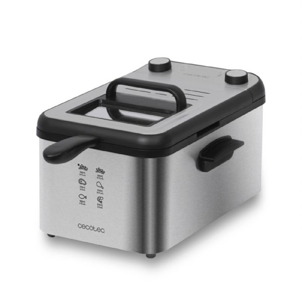Cecotec Fritös utan olja CleanFry Infinity 3000 Full Inox Svart, Rostfritt stål