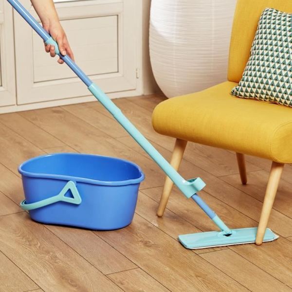 SPONTEX Flat Mop Easy System Max+ Integrated Spin Blå