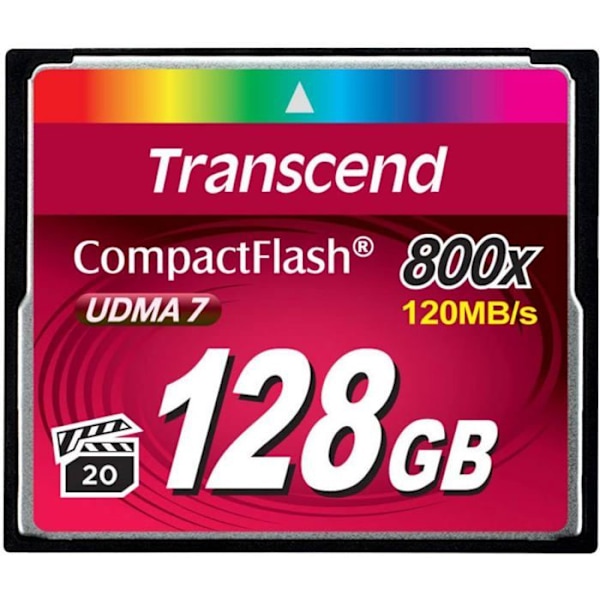 Flashminne TRANSCEND TS128GCF800 MLC - 128 Go - CompactFlash (CF) - 800x