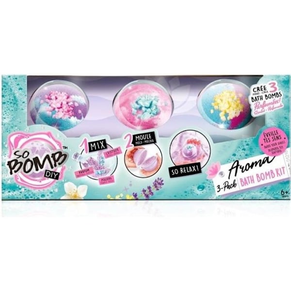 CANAL TOYS - So DIY - Kit för att skapa 3 brusande badbollar - Aromaterapi - So Bomb - Bath Bomb 3 Pack - BBD 039 Flerfärgad
