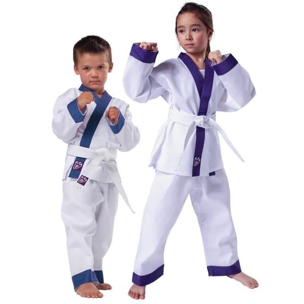 Barn Judo Kimono Drachenkralle - vit/blå - 100 cm Vit blå 110 cm