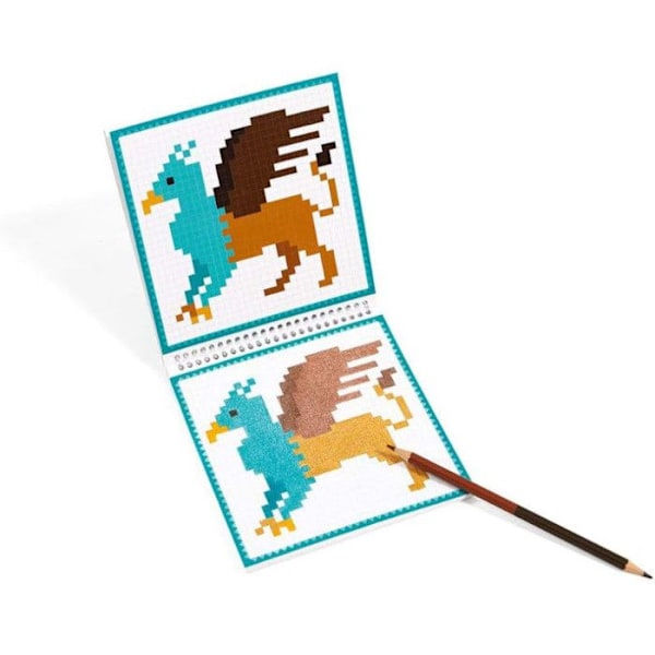 Färgläggningsbok - Graffy Pixel - Fantastiska varelser - 24 sidor - Flerfärgad - Blandat barn