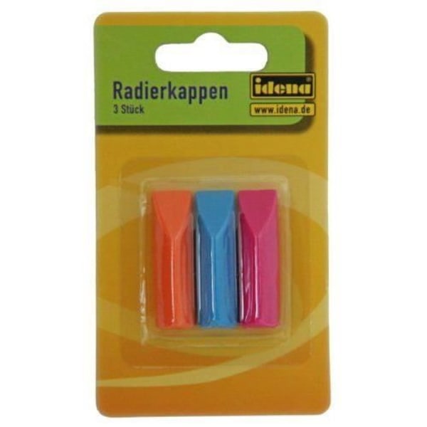 Idena 522227 3 keps suddgummi för standard penna Orange/turkos/rosa - 4002372222277