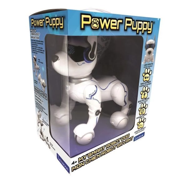 POWER PUPPY - Min programmerbara och taktila smarta robothund med fjärrkontroll - LEXIBOOK Vit